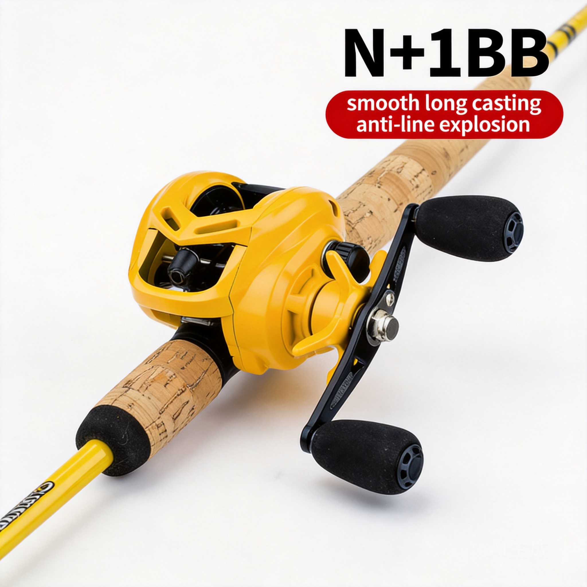 Ice Fishing Reel - Moulinet de pêche Baitcasting jaune N+1