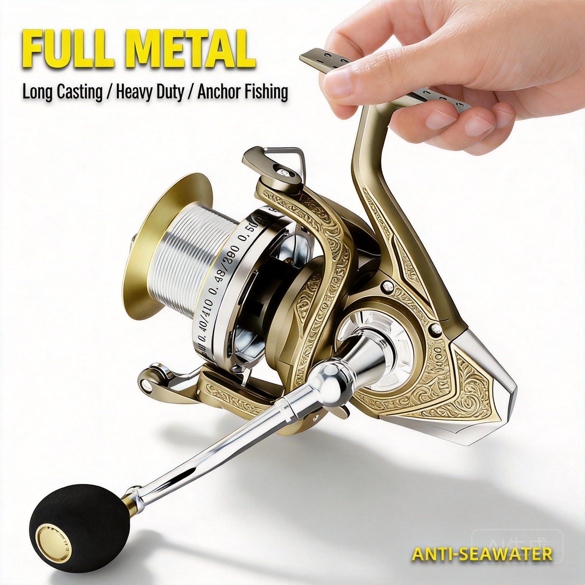 Surf Reel - Moulinet de pêche spinning entièrement métallique