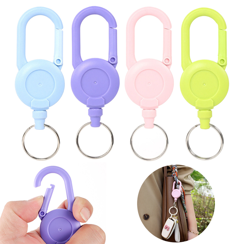 Conventional Reel - 1/2PCS Porte-clés rétractable couleur bonbon, anti-vol